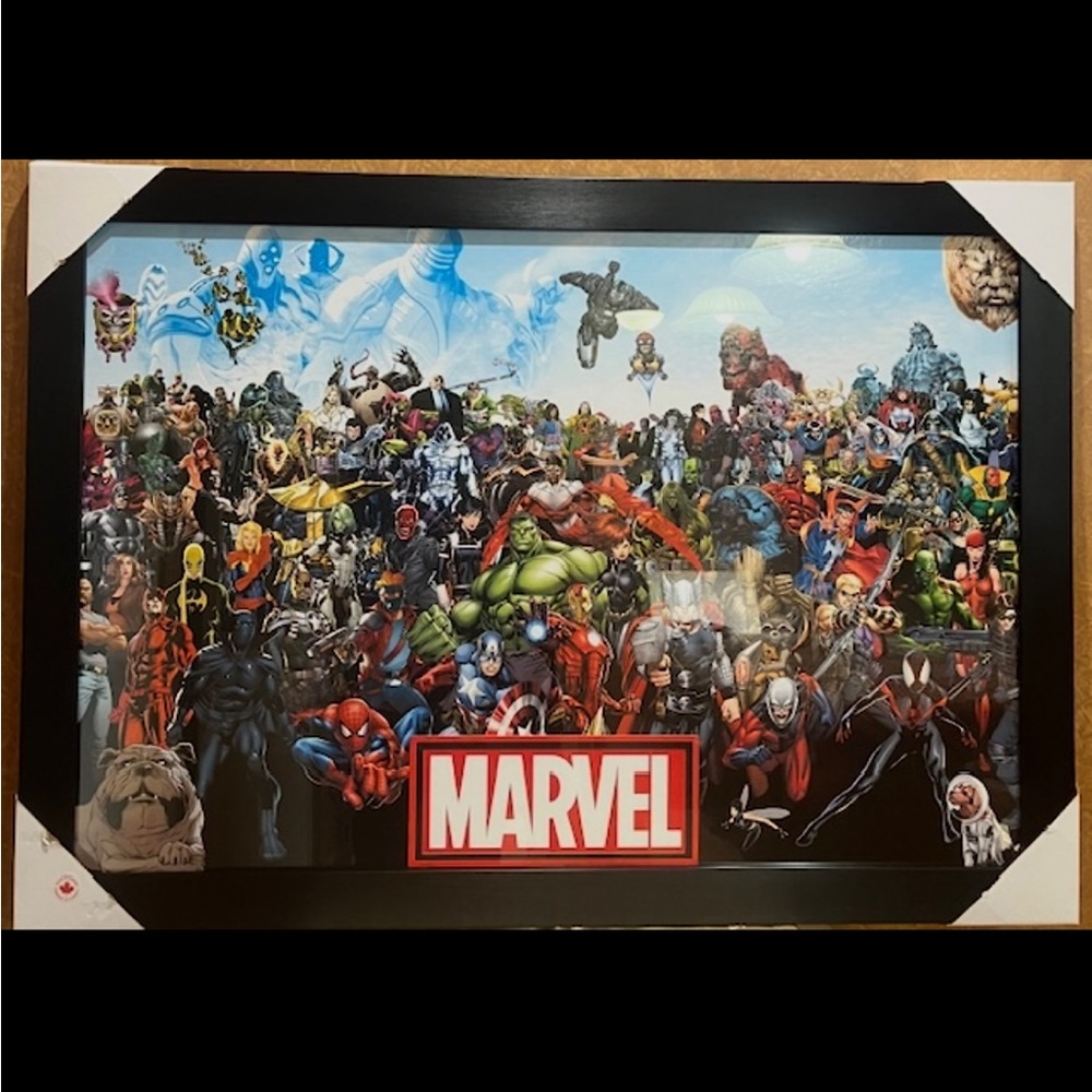 Marvel Superheroes Character Collage Framed Print